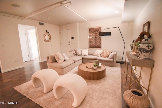 living room featuring hardwood / wood-style floors