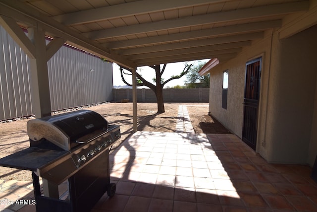 view of patio / terrace featuring a grill