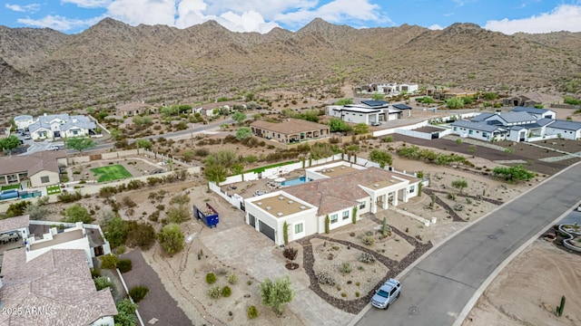 drone / aerial view with a mountain view