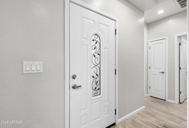 entryway featuring light hardwood / wood-style flooring