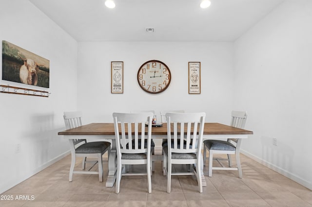 view of tiled dining room