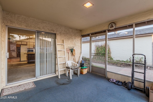 view of unfurnished sunroom