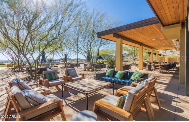 view of patio with outdoor lounge area