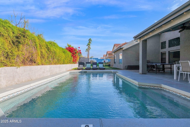 view of swimming pool with a patio