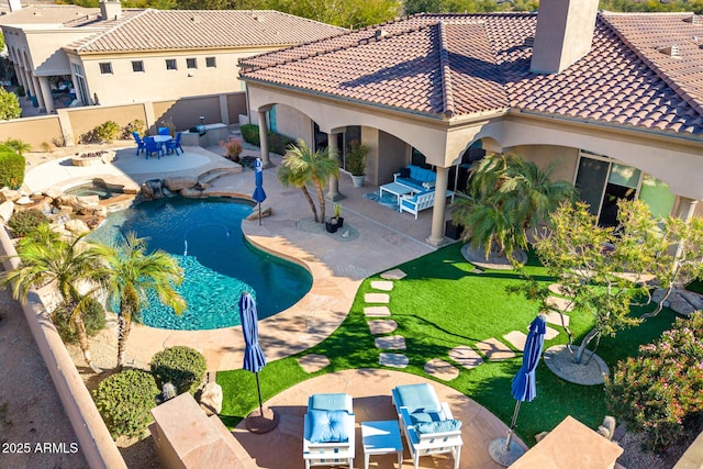 view of pool with a patio area