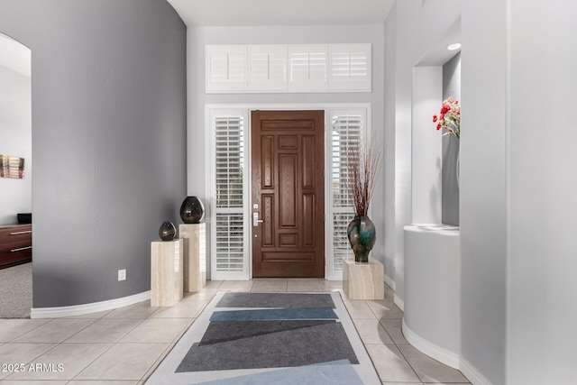 view of tiled foyer entrance