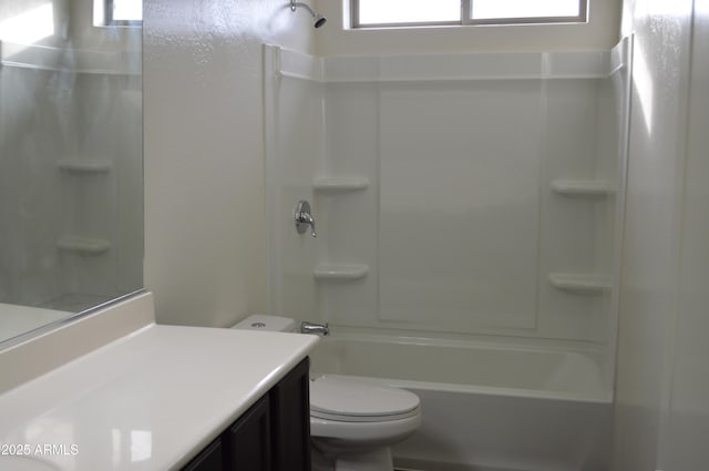 6620 W Shaw Butte Dr, Glendale, AZ 85304 - bathroom with vanity, toilet, and washtub / shower combination
