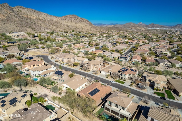 drone / aerial view with a mountain view