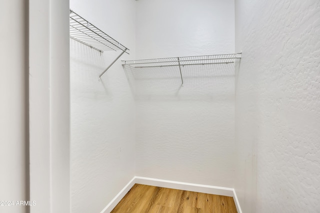 spacious closet with hardwood / wood-style flooring