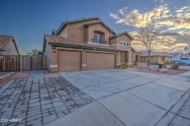 view of front of house featuring a garage