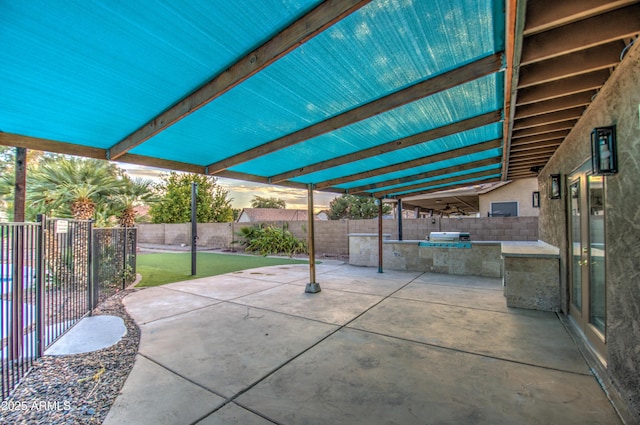 view of patio / terrace with exterior kitchen