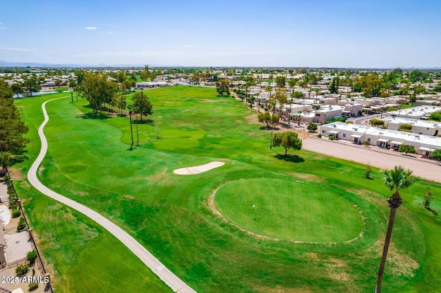 drone / aerial view featuring golf course view