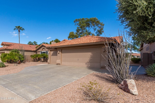 exterior space featuring a garage