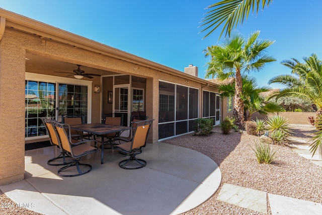 view of patio with ceiling fan