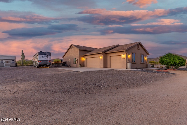 view of front facade with a garage