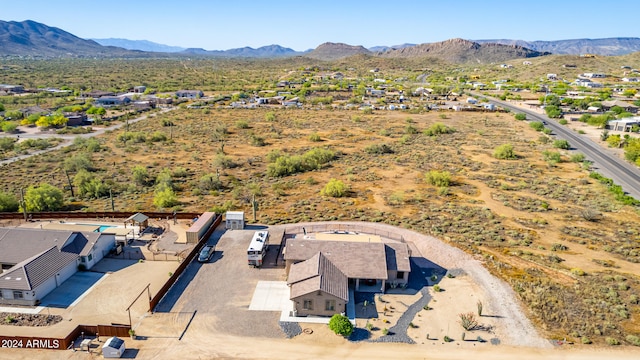 aerial view with a mountain view