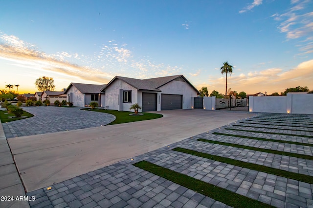 view of front facade featuring a garage