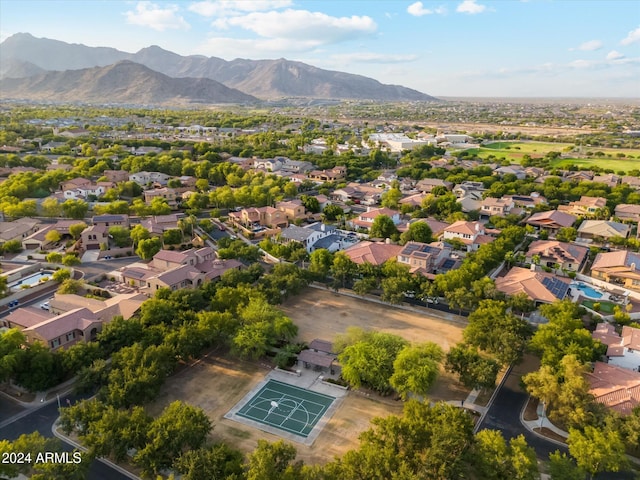 aerial view featuring a mountain view