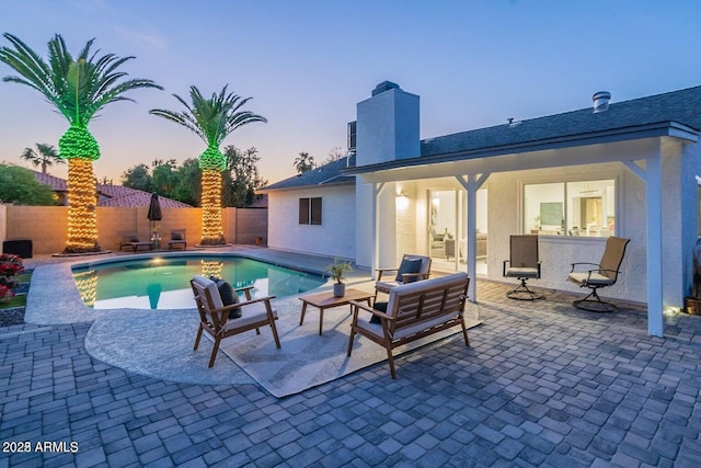 6201 E Waltann Ln, Scottsdale, AZ 85254 - view of swimming pool featuring a fenced backyard and a patio area