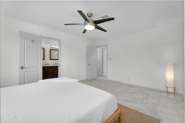 6201 E Waltann Ln, Scottsdale, AZ 85254 - bedroom with ensuite bathroom and a ceiling fan