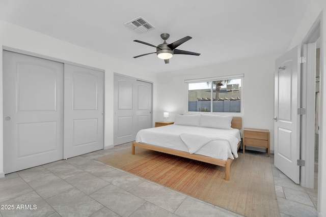 6201 E Waltann Ln, Scottsdale, AZ 85254 - bedroom with multiple closets and a ceiling fan