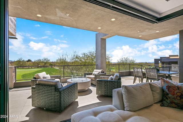 view of patio / terrace with an outdoor living space