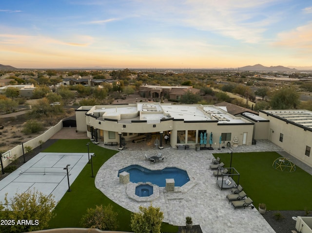 exterior space with a mountain view