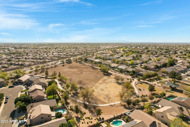 aerial view with a residential view