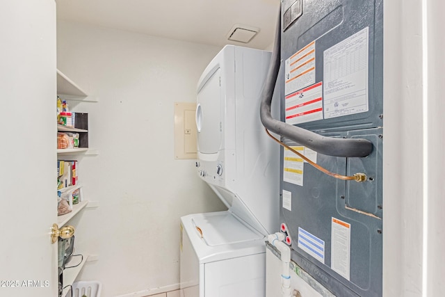 2020 W Union Hills Dr Unit 156, Phoenix, AZ 85027 - washroom with estacked washer and dryer and heating unit