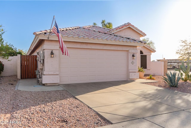 view of front facade with a garage