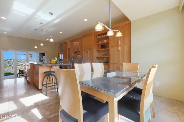 view of tiled dining space