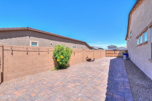 view of patio with a fenced backyard