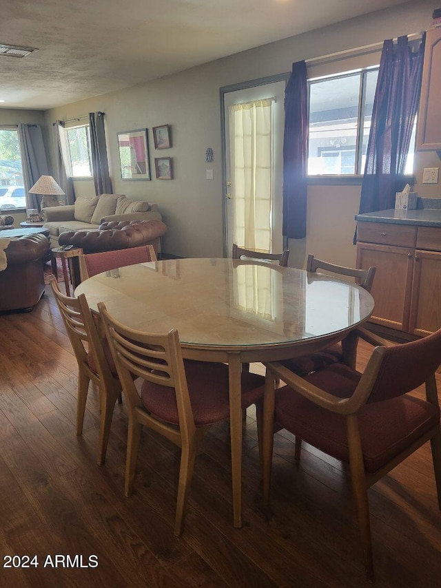 dining room featuring dark wood-type flooring