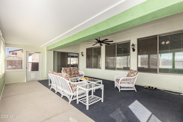 view of patio / terrace featuring ceiling fan