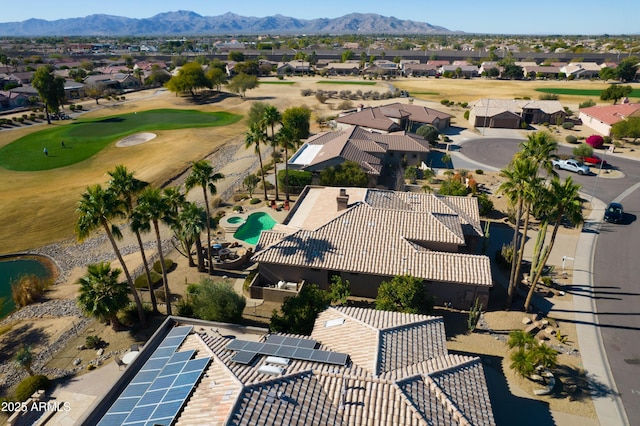 aerial view with a mountain view