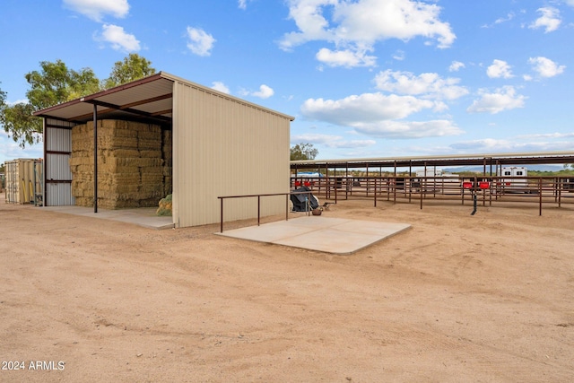 view of outbuilding with an exterior structure and an outdoor structure