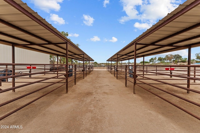 view of horse barn featuring an outdoor structure