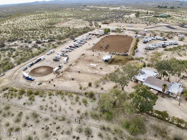 drone / aerial view with a desert view and a mountain view