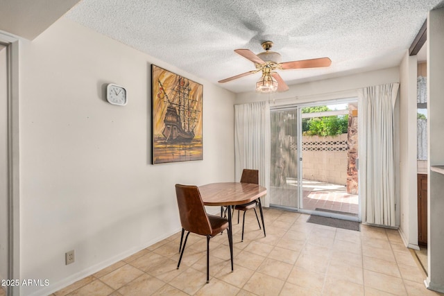 500 W Clarendon Ave Unit B11, Phoenix, AZ 85014 - dining space with ceiling fan and a textured ceiling