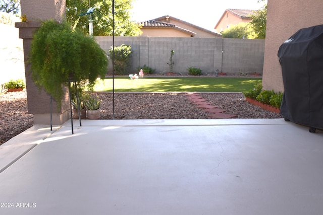 view of patio featuring area for grilling