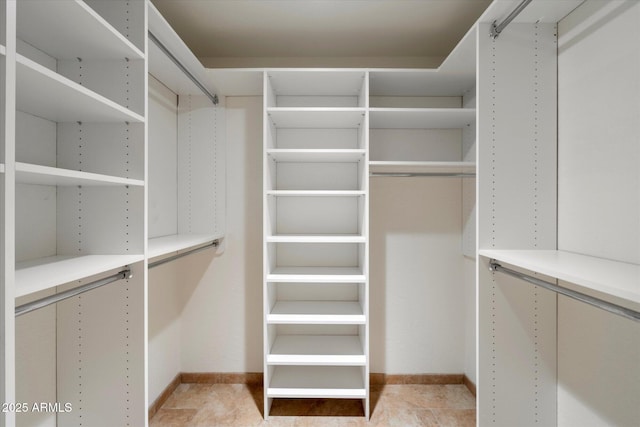 view of walk in closet