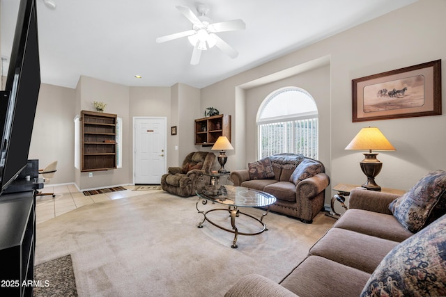 16357 E Arrow Dr Unit 115, Fountain Hills, AZ 85268 - tiled living area with ceiling fan and baseboards