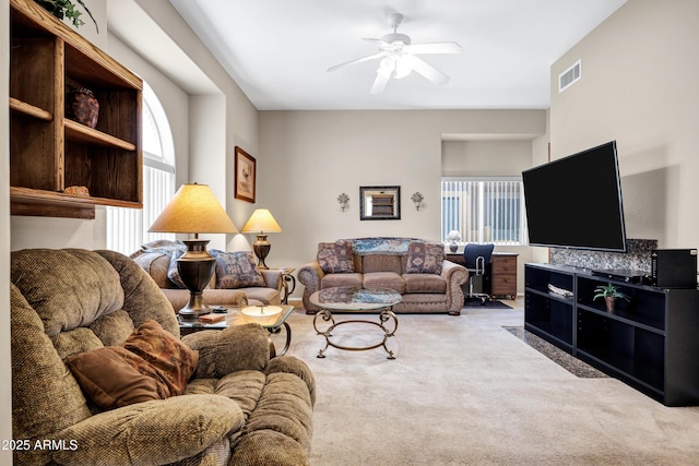 16357 E Arrow Dr Unit 115, Fountain Hills, AZ 85268 - living area with carpet and a ceiling fan