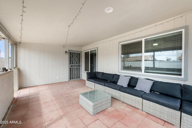 view of patio with an outdoor living space