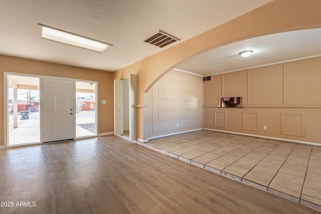 interior space with light hardwood / wood-style flooring