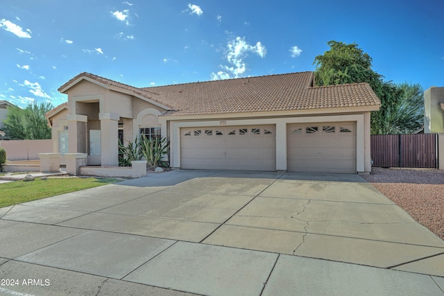 view of front facade with a garage