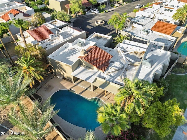 aerial view with a residential view