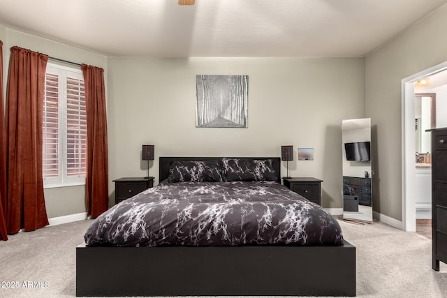 7029 E Monte Cir, Mesa, AZ 85209 - bedroom featuring carpet floors, baseboards, and ensuite bath