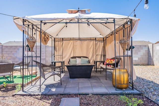 view of patio / terrace featuring an outdoor living space