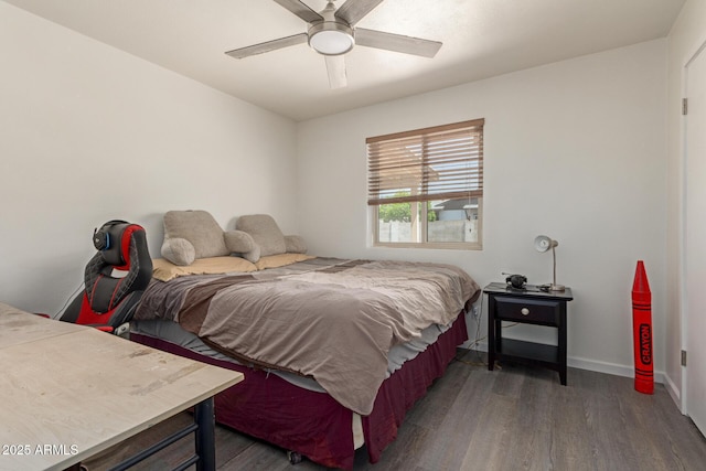2826 E Cactus Rd, Phoenix, AZ 85032 - bedroom with wood finished floors and ceiling fan